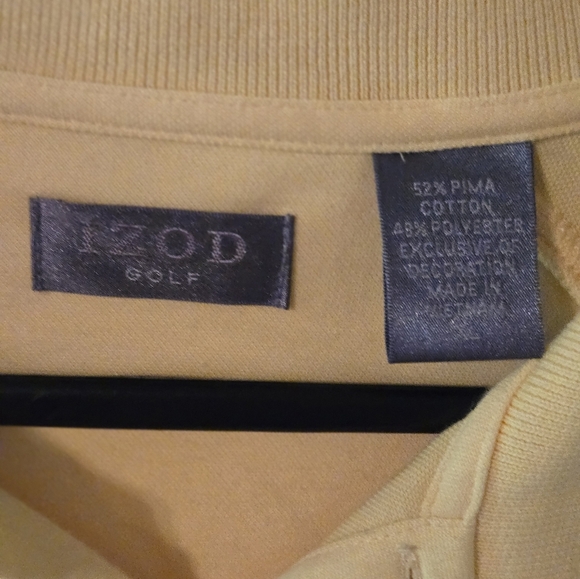 IZOD Men's Golf Shirt Short Sleeve Yellow Size XL - Picture 3 of 3
